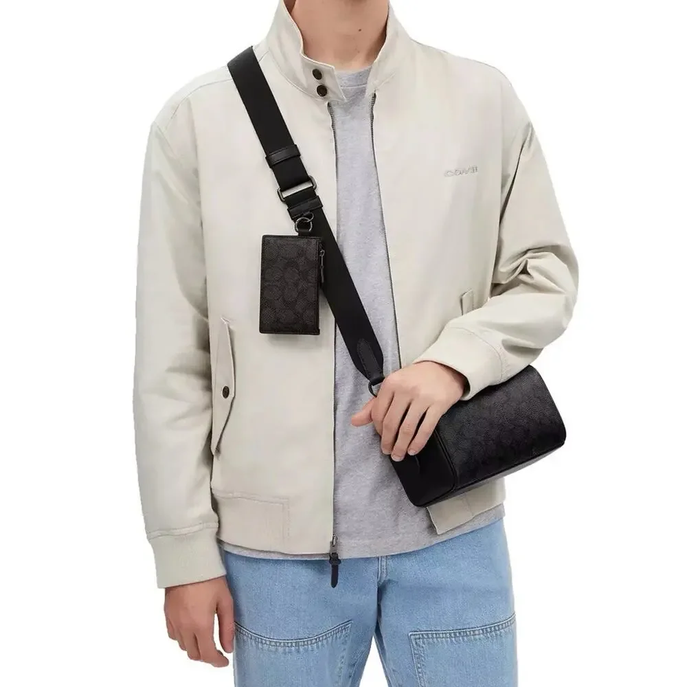 NWT Coach CV762 Axel Crossbody Bag In Signature Canvas Smooth Calf Leather $398